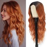 Long Ombre Blonde Wigs for Women 26 inch Long Wavy Middle Part Wig Ombre Blonde Wigs Upgraded Protein Fiber Hair Replacement Wig Cosplay Costume Halloween Wig(26'' Brown Ombre Blonde)