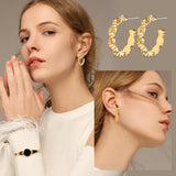 Wgoud 6 Pairs Chunky Gold Hoop Earrings for Women, 14K Gold Plated Hoop Earrings Hypoallergenic, Thick Lightweight Twisted Huggie Hoops Earring Set for Women’s Jewelry GIfts