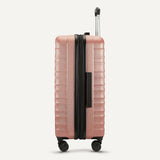 Amazon Basics 3-Piece Hardshell Suitcases Set (21", 26", 30"), Expandable For Up to 25% More Space, With Scratch-Resistant Finish, Four Multi-Directional Wheels, Rose Gold