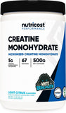 Nutricost Micronized Creatine Monohydrate Powder - 500g (100 Servings) - Pure Unflavored - 5g Per Serving - Non-GMO, Gluten Free