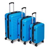 Amazon Basics 3-Piece Hardshell Suitcases Set (21", 26", 30"), Expandable For Up to 25% More Space, With Scratch-Resistant Finish, Four Multi-Directional Wheels, Rose Gold