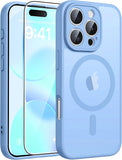 FNTCASE for iPhone 15/14/13 Case, Fit for Magsafe, Glass Screen Protector