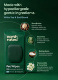 Earth Rated Dog Wipes for Paws & Butt, Deodorizing, Unscented, 100ct