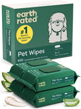 Earth Rated Dog Wipes for Paws & Butt, Deodorizing, Unscented, 100ct