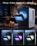 Silonn Ice Maker Countertop, Portable Ice Machine with Carry Handle, Self-Cleaning Ice Makers with Basket and Scoop, 9 Cubes in 6 Mins, 26 lbs per Day, Ideal for Home, Kitchen, Camping, RV