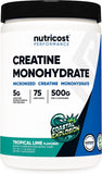Nutricost Micronized Creatine Monohydrate Powder - 500g (100 Servings) - Pure Unflavored - 5g Per Serving - Non-GMO, Gluten Free