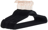 Amazon Basics Slim Velvet Non-Slip Space Saving Suit Clothes Hangers, Closet Organizer, Black, 50-Pack