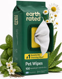 Earth Rated Dog Wipes for Paws & Butt, Deodorizing, Unscented, 100ct