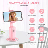 Auto Face Tracking Tripod 360° Rotating Auto Tracking Phone Stand, No App, Phone Camera Stand with Remote and Gesture Control, Rechargeable Smart Shooting Stand for Live Video Recording Tiktok（Black）