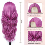 Long Ombre Blonde Wigs for Women 26 inch Long Wavy Middle Part Wig Ombre Blonde Wigs Upgraded Protein Fiber Hair Replacement Wig Cosplay Costume Halloween Wig(26'' Brown Ombre Blonde)