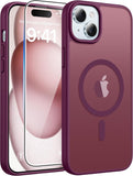 FNTCASE for iPhone 15/14/13 Case, Fit for Magsafe, Glass Screen Protector