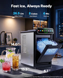 Silonn Ice Maker Countertop, Portable Ice Machine with Carry Handle, Self-Cleaning Ice Makers with Basket and Scoop, 9 Cubes in 6 Mins, 26 lbs per Day, Ideal for Home, Kitchen, Camping, RV
