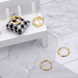 Wgoud 6 Pairs Chunky Gold Hoop Earrings for Women, 14K Gold Plated Hoop Earrings Hypoallergenic, Thick Lightweight Twisted Huggie Hoops Earring Set for Women’s Jewelry GIfts