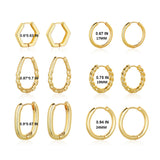 Wgoud 6 Pairs Chunky Gold Hoop Earrings for Women, 14K Gold Plated Hoop Earrings Hypoallergenic, Thick Lightweight Twisted Huggie Hoops Earring Set for Women’s Jewelry GIfts