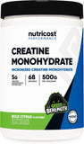 Nutricost Micronized Creatine Monohydrate Powder - 500g (100 Servings) - Pure Unflavored - 5g Per Serving - Non-GMO, Gluten Free