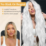 AISI HAIR Black Wig for Women, Long Wavy Lace Hairline Middle Part Synthetic Heat Resistant Wig for Daily Party-26 Inch