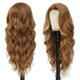 Long Ombre Blonde Wigs for Women 26 inch Long Wavy Middle Part Wig Ombre Blonde Wigs Upgraded Protein Fiber Hair Replacement Wig Cosplay Costume Halloween Wig(26'' Brown Ombre Blonde)