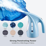 HiLIFE Steamer for Clothes, Portable Handheld Design, 240ml Big Capacity, 700W, Strong Penetrating Steam, Removes Wrinkle, for Home, Office(ONLY FOR 120V)-(Ocean Blue)