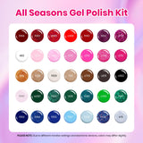 Beetles Gel Nail Polish Kit with U V Light 80Pcs Color Enchantment 55 Colors Gel Polish Starter Kit with Base Top Coat Nail Art Stickers Manicure Tools Gift for Women