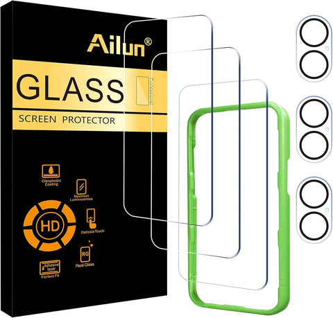 Ailun Screen Protector + Camera Lens Protector for iPhone 17, 3+3Pack