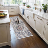 Washable Christmas Rug Runner 2x6 - Xmas Snowflake Green Rug for Kitchen Entryway Non Slip Farmhouse Low Pile Carpet for Laundry Bedroom Bathroom Stain Resistant Floor Mat Pet-Friendly Rug（2x6，Green）