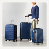 Amazon Basics 3-Piece Hardshell Suitcases Set (21", 26", 30"), Expandable For Up to 25% More Space, With Scratch-Resistant Finish, Four Multi-Directional Wheels, Rose Gold