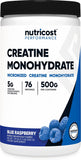 Nutricost Micronized Creatine Monohydrate Powder - 500g (100 Servings) - Pure Unflavored - 5g Per Serving - Non-GMO, Gluten Free