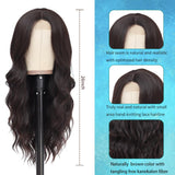 Long Ombre Blonde Wigs for Women 26 inch Long Wavy Middle Part Wig Ombre Blonde Wigs Upgraded Protein Fiber Hair Replacement Wig Cosplay Costume Halloween Wig(26'' Brown Ombre Blonde)