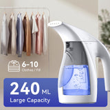 HiLIFE Steamer for Clothes, Portable Handheld Design, 240ml Big Capacity, 700W, Strong Penetrating Steam, Removes Wrinkle, for Home, Office(ONLY FOR 120V)-(Ocean Blue)