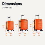 Amazon Basics 3-Piece Hardshell Suitcases Set (21", 26", 30"), Expandable For Up to 25% More Space, With Scratch-Resistant Finish, Four Multi-Directional Wheels, Rose Gold