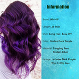 Long Ombre Blonde Wigs for Women 26 inch Long Wavy Middle Part Wig Ombre Blonde Wigs Upgraded Protein Fiber Hair Replacement Wig Cosplay Costume Halloween Wig(26'' Brown Ombre Blonde)