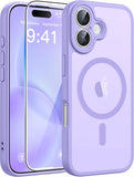 FNTCASE for iPhone 15/14/13 Case, Fit for Magsafe, Glass Screen Protector