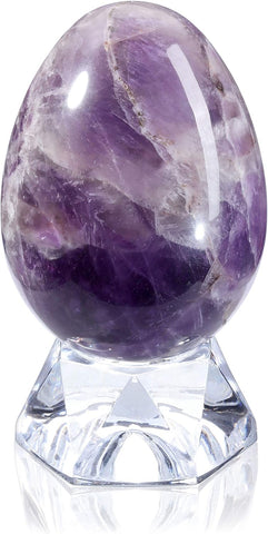 Natural Amethyst Egg Sphere  with Acrylic Stand 