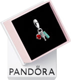 NYC Apple, Torch & Street Sign Triple Dangle Charm - Compatible with  Moments - Gift for Her - Sterling Silver with Murano Glass & Enamel - with Gift Box