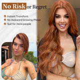 AISI HAIR Black Wig for Women, Long Wavy Lace Hairline Middle Part Synthetic Heat Resistant Wig for Daily Party-26 Inch