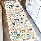 Washable Christmas Rug Runner 2x6 - Xmas Snowflake Green Rug for Kitchen Entryway Non Slip Farmhouse Low Pile Carpet for Laundry Bedroom Bathroom Stain Resistant Floor Mat Pet-Friendly Rug（2x6，Green）