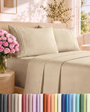 Queen Size 4 Piece Sheet Set - Comfy Breathable & Cooling Sheets - White