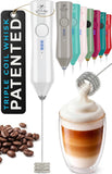 Zulay Kitchen Powerful Milk Frother Wand With Duracell Batteries - Ultra Fast Handheld Drink Mixer - Electric Whisk Foam Maker for Coffee, Lattes, Cappuccino & Matcha - Triple Whisk - Black