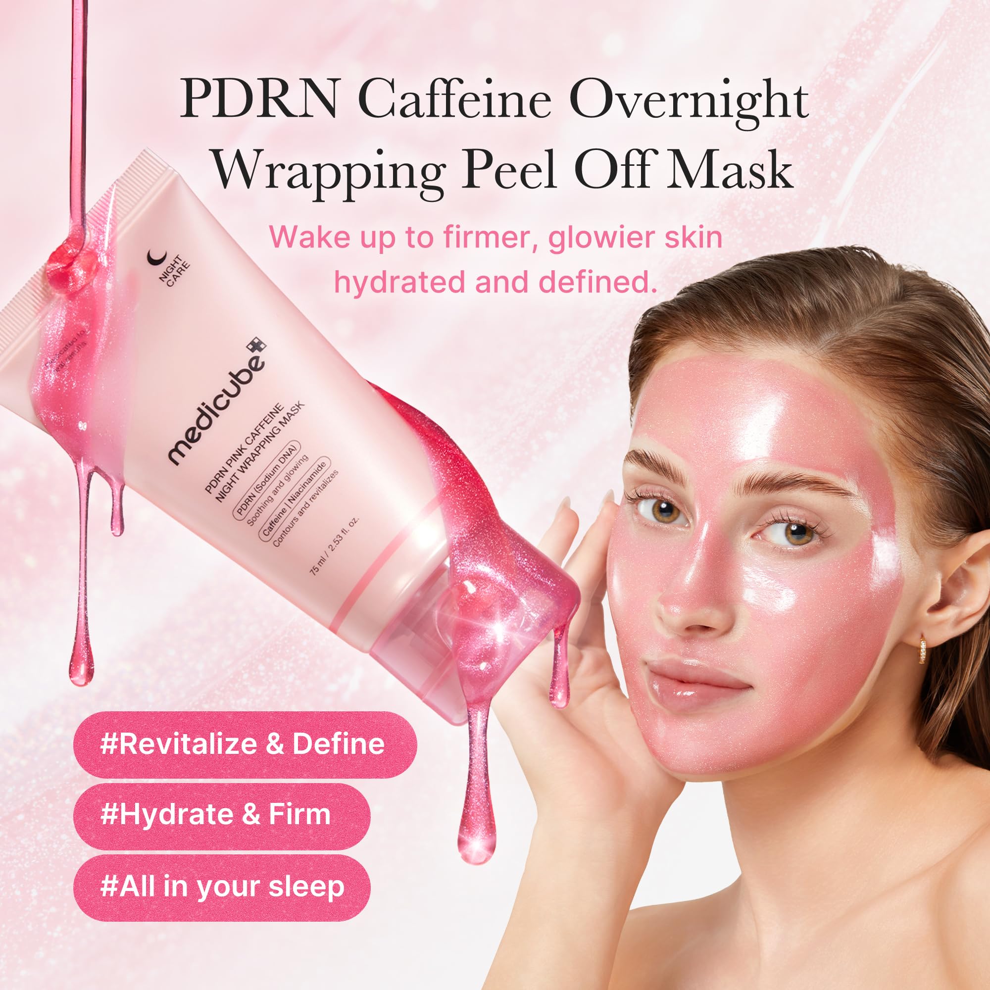 medicube Wrapping Mask Collagen Overnight Peel Off Facial Mask | Elasticity & Hydration Care, Reduces Sagging & Dullness | Hydrolyzed Collagen For Glowing Skin | Korean Skin Care, 2.53 fl.oz