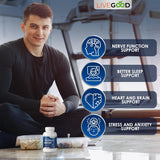 LiveGood™ Fórmula avanzada de complejo de magnesio ultra para apoyo muscular, nervioso y energético, sin OMG, 420 mg de glicinato de magnesio y gluconato por porción, 60 cápsulas
