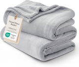 Bedsure Fleece Bed Blankets Queen Size Grey - Soft Cozy Warm Halloween Fall Throw Blanket Lightweight Room Home Decor, Christmas Decorations Gifts for Women and Men, 90x90 inches