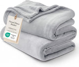 Bedsure Fleece Bed Blankets Queen Size Grey - Soft Cozy Warm Halloween Fall Throw Blanket Lightweight Room Home Decor, Christmas Decorations Gifts for Women and Men, 90x90 inches