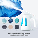 HiLIFE Steamer for Clothes, Portable Handheld Design, 240ml Big Capacity, 700W, Strong Penetrating Steam, Removes Wrinkle, for Home, Office(ONLY FOR 120V)-(Ocean Blue)