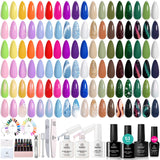 Beetles Gel Nail Polish Kit with U V Light 80Pcs Color Enchantment 55 Colors Gel Polish Starter Kit with Base Top Coat Nail Art Stickers Manicure Tools Gift for Women