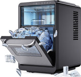 Silonn Ice Maker Countertop, Portable Ice Machine with Carry Handle, Self-Cleaning Ice Makers with Basket and Scoop, 9 Cubes in 6 Mins, 26 lbs per Day, Ideal for Home, Kitchen, Camping, RV