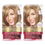 L'Oreal Paris Excellence Crème Permanent Hair Dye, Triple Care Hair Color with Hyaluronic Acid for 100% Gray Coverage, 4 Dark Brown, 1 Kit (Packaging May Vary)