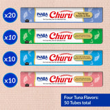 INABA Churu Cat Treats, Lickable, Squeezable Creamy Purée Cat Treat with Green Tea Extract & Taurine, 0.5 Ounces Each Tube, 20 Tubes, Chicken Variety Box
