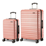 Amazon Basics 3-Piece Hardshell Suitcases Set (21", 26", 30"), Expandable For Up to 25% More Space, With Scratch-Resistant Finish, Four Multi-Directional Wheels, Rose Gold