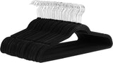 Amazon Basics Slim Velvet Non-Slip Space Saving Suit Clothes Hangers, Closet Organizer, Black, 50-Pack