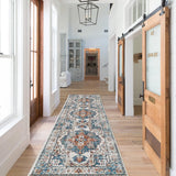 Washable Christmas Rug Runner 2x6 - Xmas Snowflake Green Rug for Kitchen Entryway Non Slip Farmhouse Low Pile Carpet for Laundry Bedroom Bathroom Stain Resistant Floor Mat Pet-Friendly Rug（2x6，Green）